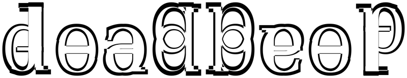 Ambigram for deadbeef in Dejavuserifcondensed